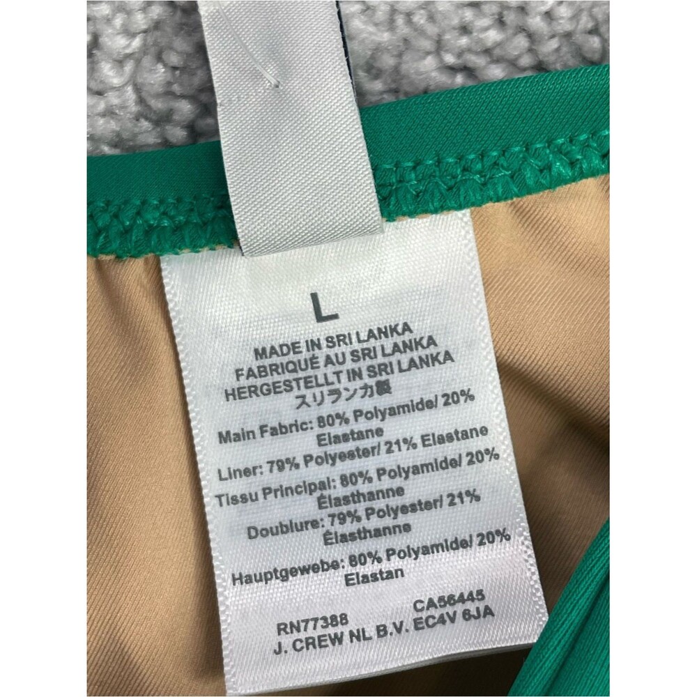 J. Crew Factory One-Shoulder Bikini Top Women's Large Emerald Green Padded - Picture 6 of 7